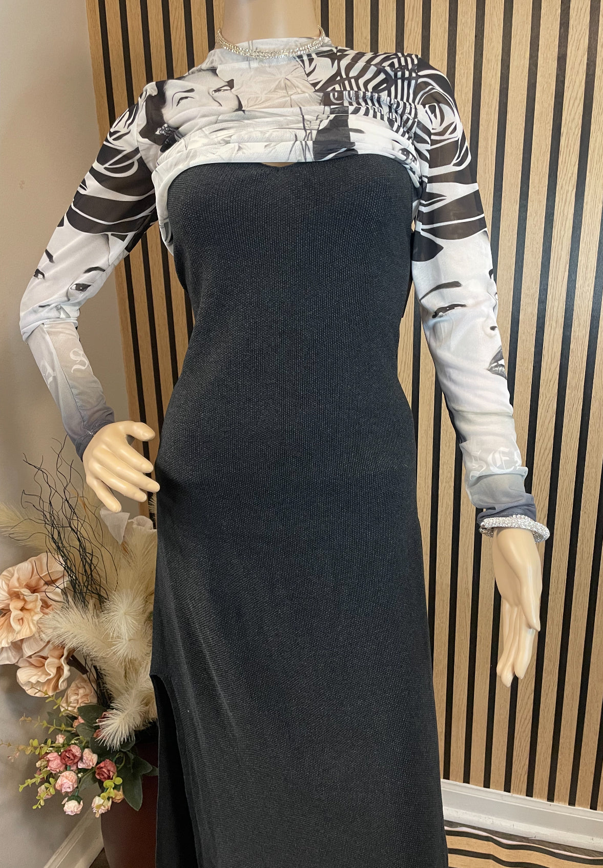 Charcoal Knitted Dress