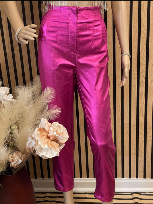 Fuchsia Metallic Pants